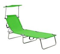 Chaise Longue Pliable avec Auvent Rouge Aluminium Jardin Extérieur vidaXL