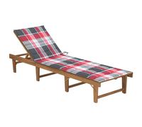 Vidaxl Chaise Longue Pliable Avec Coussin Bois D'acacia Solide