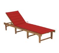 Vidaxl Chaise Longue Pliable Avec Coussin Bois D'acacia Solide