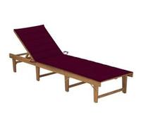 vidaXL Chaise Longue Pliable avec Coussin Transat de Patio Bain de Soleil de Jardin Chaise Longue de Terrasse Extérieur Plage Bois d'Acacia Massif G