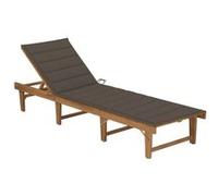 vidaXL Chaise Longue Pliable avec Coussin Transat de Patio Chaise Longue de Terrasse Bain de Soleil de Jardin Extérieur Plage Bois d'Acacia Massif G