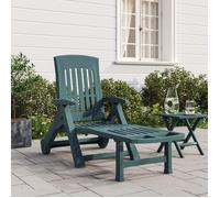 vidaXL Chaise longue pliable avec roues vert PP Vert