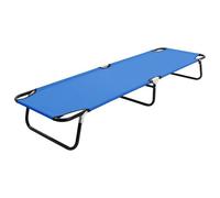 Vidaxl Chaise Longue Pliable Bleu Acier
