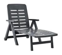 vidaXL Chaise longue pliable unie Anthracite 72 x 189 x 96 cm