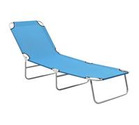vidaXL Chaise Longue Pliable Transat de Patio Bain de Soleil d'Extérieur Chaise Longue de Terrasse Jardin Acier et Tissu 310329