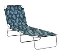 vidaXL Chaise Longue Pliable Transat de Patio Bain de Soleil d'Extérieur Chaise Longue de Terrasse Jardin Acier et Tissu 310331