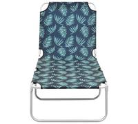 vidaXL Chaise longue pliante acier et tissu motif feuilles
