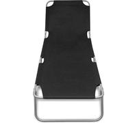 vidaXL Chaise longue pliante Acier revêtu par poudre Noir