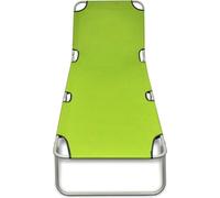 vidaXL Chaise longue pliante Acier revêtu par poudre Vert pomme