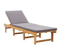 Vidaxl Chaise Longue Pliante Avec Coussin Bois D'acacia Solide