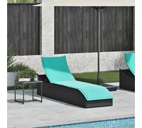 Chaise longue pliante coussin rangement marron résine tressée vidaXL