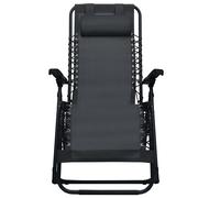 vidaXL Chaise longue pliante noir Textilène