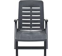 vidaXL Chaise longue pliante Plastique Anthracite