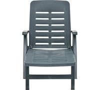 vidaXL Chaise longue pliante plastique vert