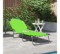 Vidaxl Chaise Longue Pliante Portable Verte 600d En Tissu Oxford