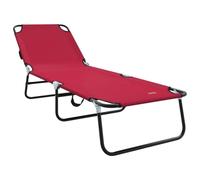 Vidaxl Chaise Longue Pliante Portable Rouge En Tissu Oxford 600d