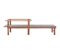 vidaXL Chaise longue Poly rotin et bois massif Acacia gris