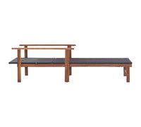 Bois d'Acacia Chaise Longue et Coussin Résine Tressée Gris Terrasse vidaXL