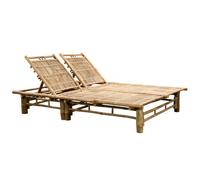 Vidaxl Chaise Longue Pour 2 Personnes Bambou Marron