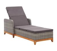 Vidaxl Chaise Longue Résine Tressée Et Bois D'acacia Massif Gris