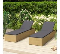 Vidaxl Chaise Longue Résine Tressée Marron Et Gris Foncé Marron