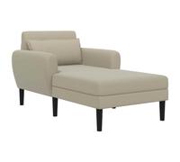 vidaXL Chaise Longue Sable Velours granuleux