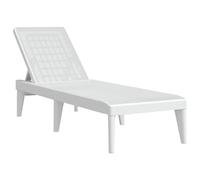 vidaXL Chaise Longue, Siège avec Dossier Réglable, Bain de Soleil, Transat de Jardin Patio Terrasse Arrière-cour, Moderne, Blanc PP