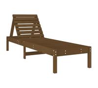 vidaXL Chaise Longue, Siège avec Dossier Réglable, Bain de Soleil, Transat de Jardin Terrasse Balcon, Scandinave, Marron 825071