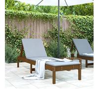 vidaXL Chaise Longue, Siège avec Dossier Réglable, Bain de Soleil, Transat de Jardin Terrasse Balcon, Scandinave, Marron 825071