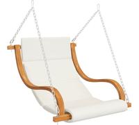 vidaXL Chaise longue suspendue sans support de balançoire avec coussin Bois courbé