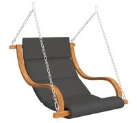 vidaXL Chaise longue suspendue sans support de balançoire avec coussin Bois de bug massif