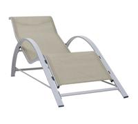 Chaise Longue Textilène et Aluminium Noir Bain de Soleil Transat Jardin vidaXL