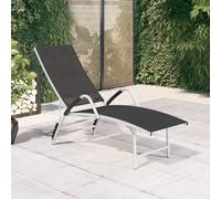 vidaXL Chaise longue Textilène et aluminium noir