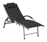 Vidaxl Chaise Longue Textilène Et Aluminium Noir Noir