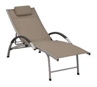 Chaise longue en aluminium L. 170 cm marron H. 96 cm non pliable