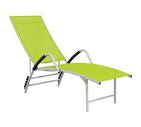 Vidaxl Chaise Longue Textilène Et Aluminium Vert Vert