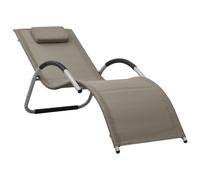 Vidaxl Chaise Longue Textilène Taupe Et Gris