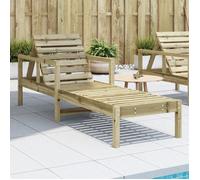 vidaXL Chaise Longue, Transat avec Dossiers Réglables et Accourdoirs, Bain de Soleil Jardin Piscine Terrasse Extérieur, Bois 832542