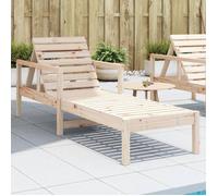 vidaXL Chaise longue transat 199,5x62x55 cm – Bois massif de pin, dossiers réglables et accoudoirs