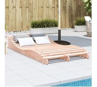 vidaXL Chaise Longue, Transat de Patio, Lit de Repos de Jardin, Bain de Soleil Piscine Terrasse Balcon, Moderne, Bois Massif 832591