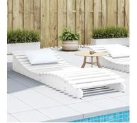 vidaXL Chaise longue en bois massif de pin Blanc 205 x 70 x 31,5 cm