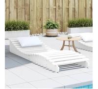 vidaXL Chaise Longue, Transat de Patio, Lit de Repos de Jardin, Bain de Soleil Piscine Terrasse Balcon, Moderne, Blanc Bois 832574
