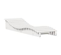 Chaise Longue, Transat de Patio, Lit de Repos de Jardin, Bain de Soleil Piscine Terrasse Balcon, Moderne, Blanc Bois Massif de Pin