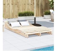 vidaXL Chaise Longue, Transat de Patio, Lit de Repos de Jardin, Bain de Soleil Piscine Terrasse Balcon, Moderne, Bois Massif 832588