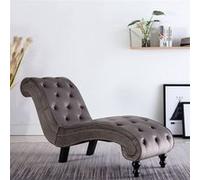 vidaXL Chaise longue Velours Gris Gris G