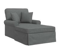 vidaXL Chaise longue avec jupe Tissu respirant Design moderne 91x157x91 cm Gris foncé