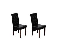 vidaXL Chaise Noire (Lot de 2) en Simili Cuir