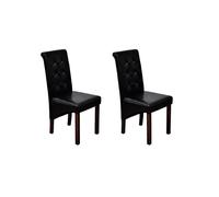 vidaXL Chaises de salle à manger 2 pcs Similicuir Noir