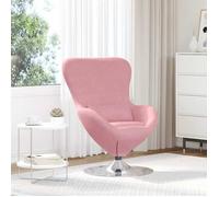 vidaXL Fauteuil œuf Rose 63 x 73 x 90 cm Velours, Fauteuil Moderne, Siège Élégant, Velours, Confortable, Pivotant pour Détente à la Maison