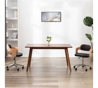 vidaXL Chaise pivotante à manger Noir Bois courbé et similicuir